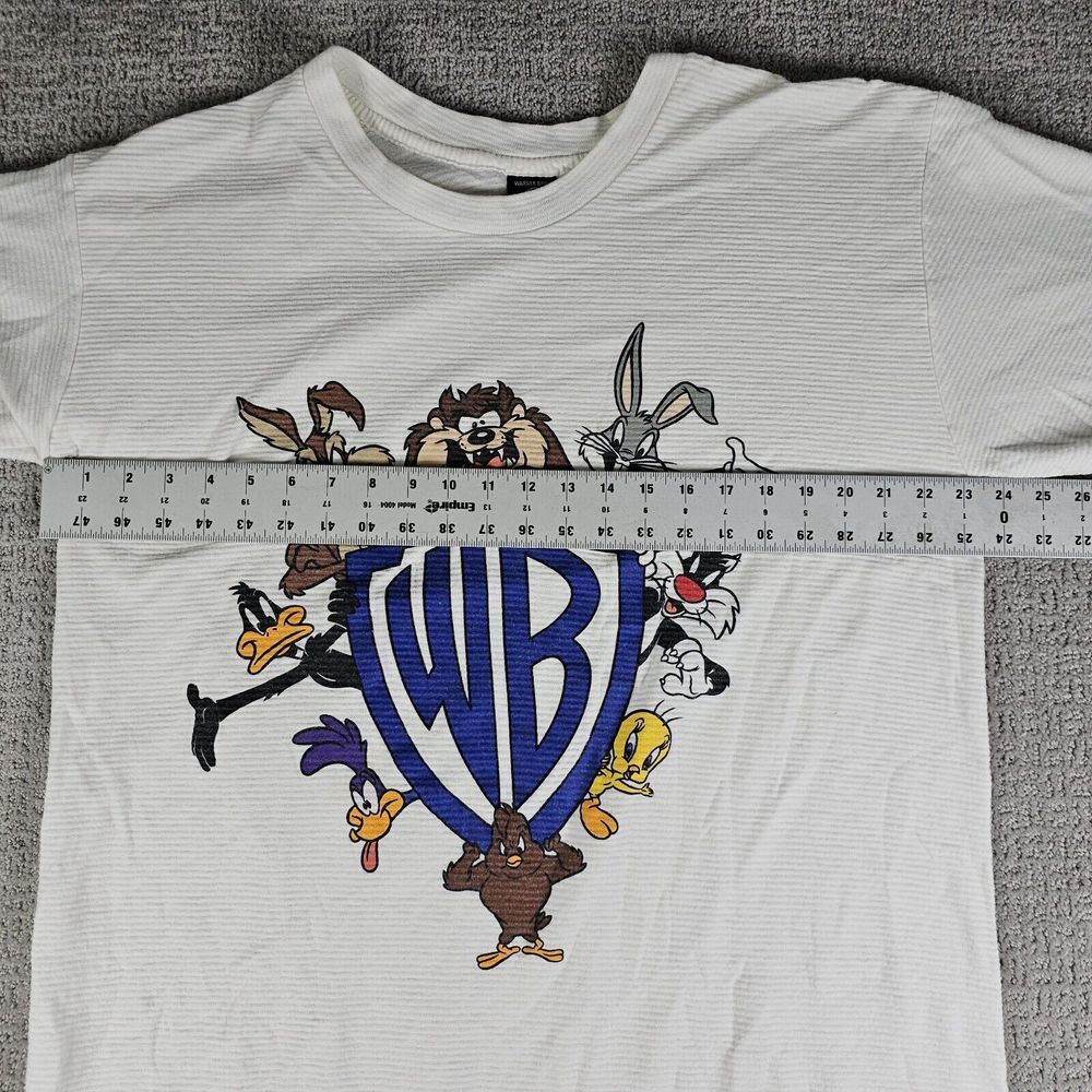 Warner Bros Big Sleeping White Ribbed T Shirt One Size Fits All Bugs Bunny Taz - Picture 10 of 10
